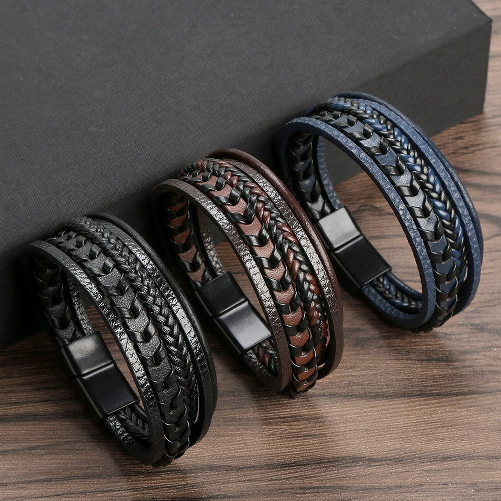 Bracelet viking en cuir tressé | Ragnar