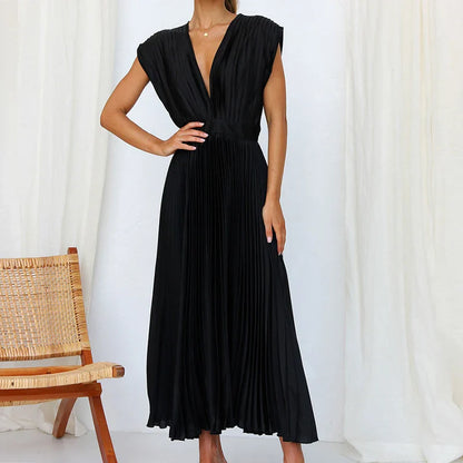Robe à plis zippée et sans manches | Hedwig