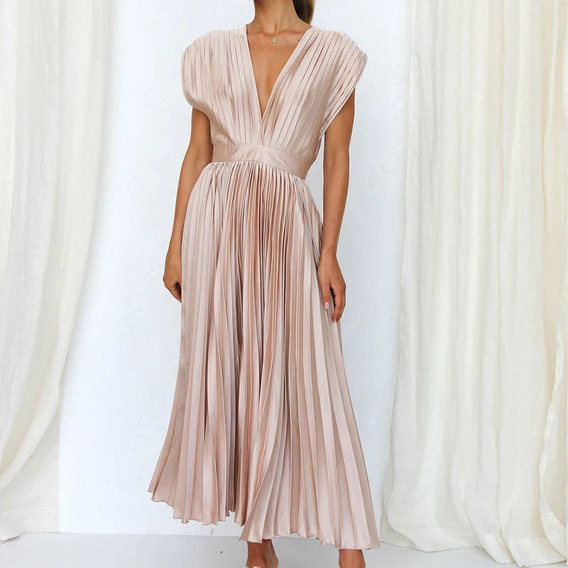 Robe à plis zippée et sans manches | Hedwig