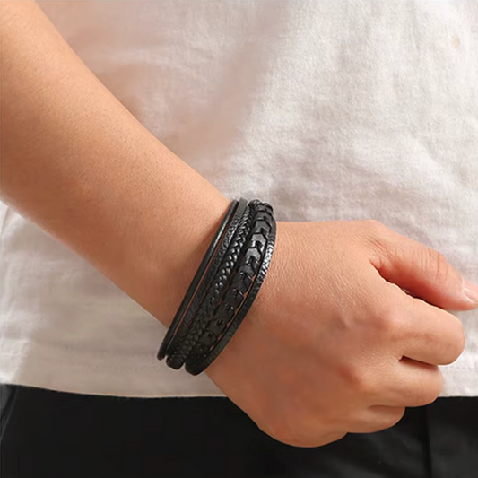 Bracelet viking en cuir tressé | Ragnar