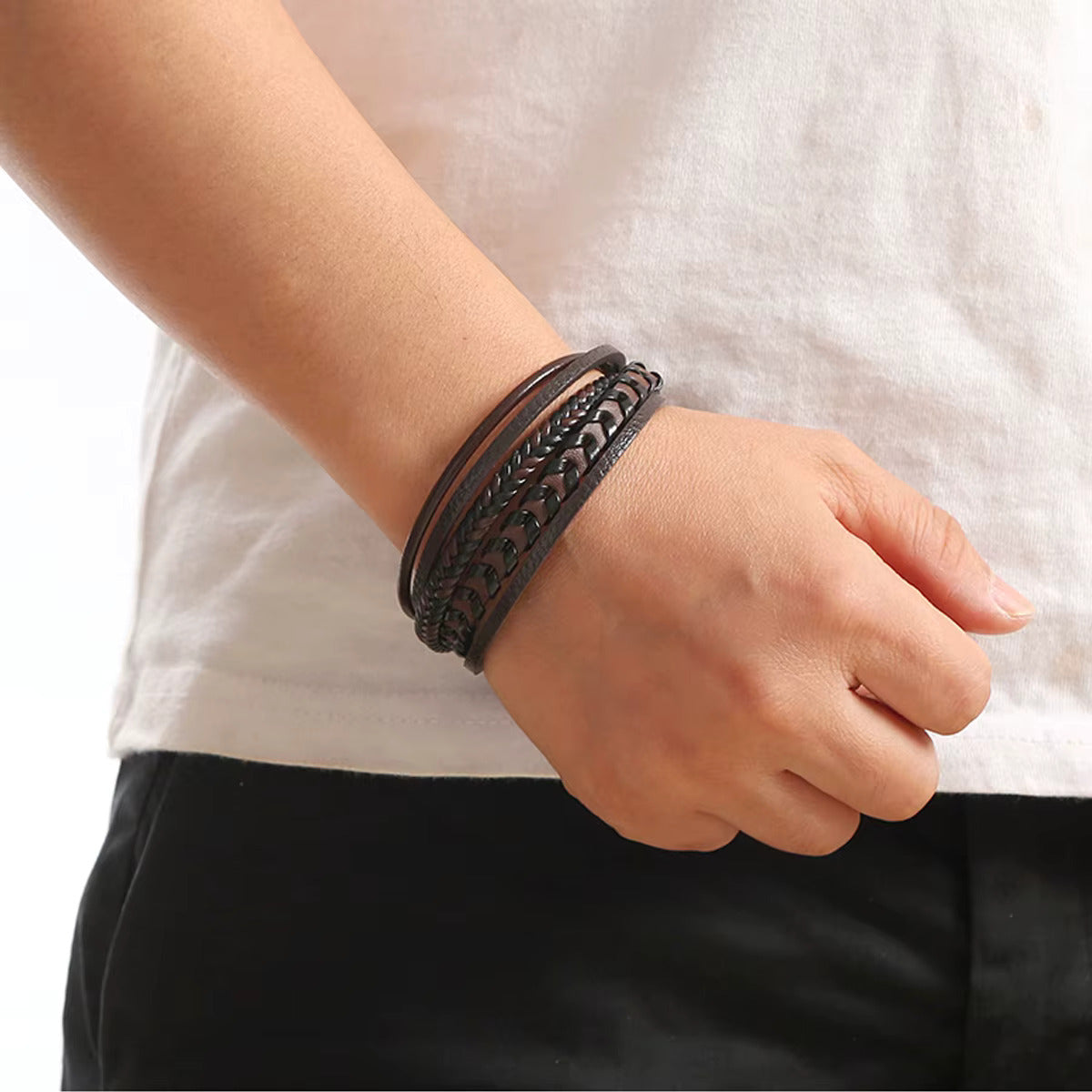 Bracelet viking en cuir tressé | Ragnar
