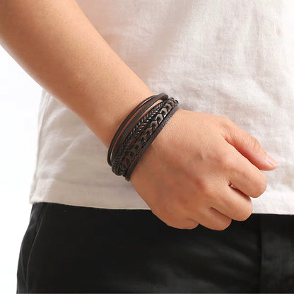 Bracelet viking en cuir tressé | Ragnar